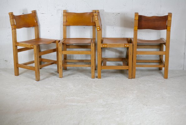 Chairs and Coffee Table from Maison Regain, France, 1970s, Set of 5-MAO-1080858