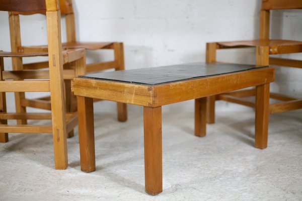 Chairs and Coffee Table from Maison Regain, France, 1970s, Set of 5-MAO-1080858