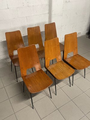 Chairs attributed to Carlo Ratti for Società Compensati Curvati, 1950s, Set of 6-JHL-2035779