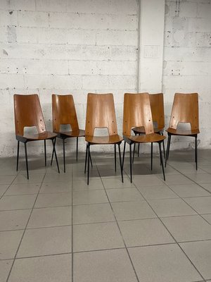 Chairs attributed to Carlo Ratti for Società Compensati Curvati, 1950s, Set of 6-JHL-2035779