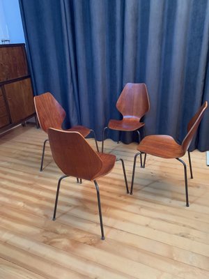 Chairs by Herbert Hirche for Jofy Stalmobler, Denmark, 1950s, Set of 4-RTR-985324