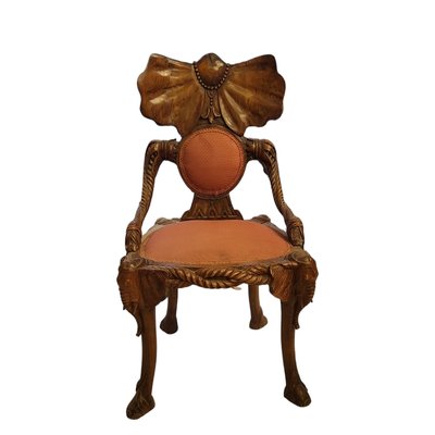 Chairs Elephant Sculptures in Tropical Wood, Set of 2-TCS-1745991