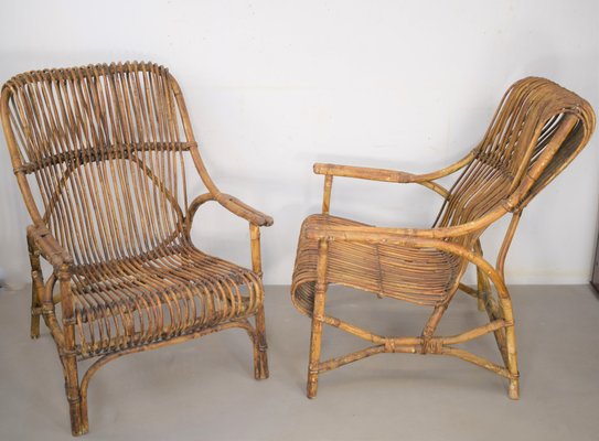 Chairs in Bamboo, Italy, 1960s, Set of 2-AOL-1245751