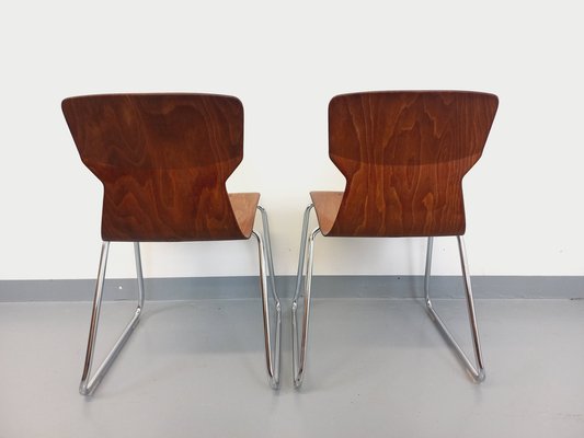 Chairs in Bentwood and Chrome from Casala, 1960s, Set of 2