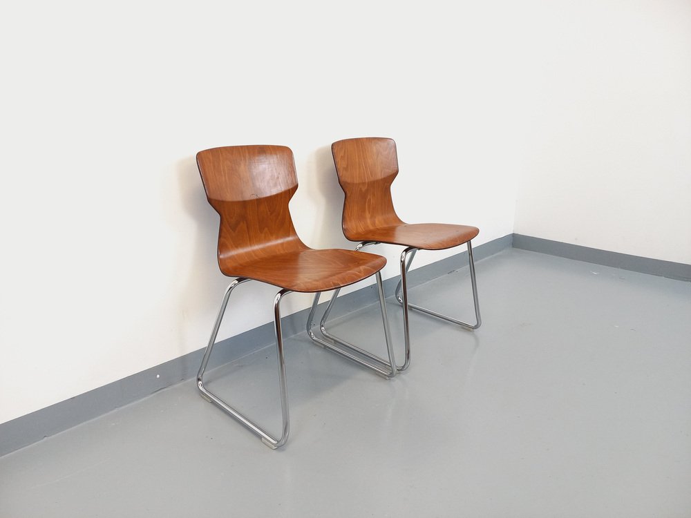 Chairs in Bentwood and Chrome from Casala, 1960s, Set of 2