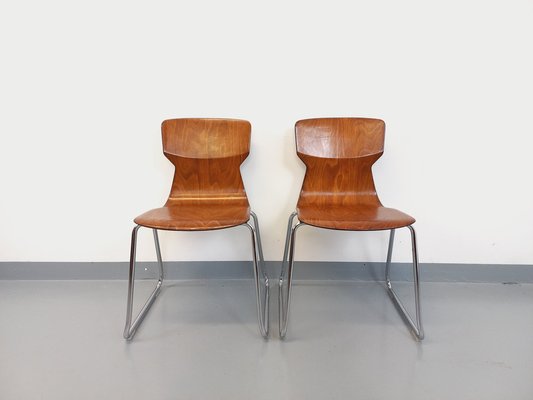 Chairs in Bentwood and Chrome from Casala, 1960s, Set of 2-AHO-1811711