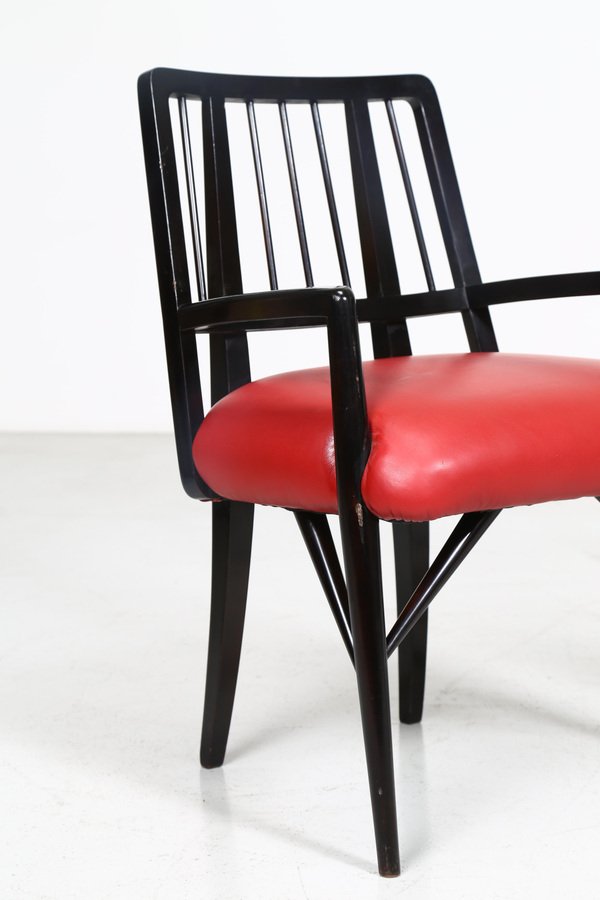 Chairs in Black Lacquered Wood by Paul Laszlo, 1950s, Set of 4