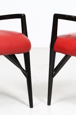 Chairs in Black Lacquered Wood by Paul Laszlo, 1950s, Set of 4-RCE-1099603