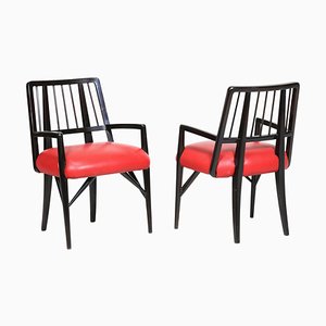 Chairs in Black Lacquered Wood by Paul Laszlo, 1950s, Set of 4-RCE-1099603