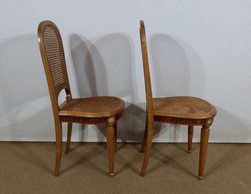 Chairs in Cane & Solid Blonde Cherry, 1920s or 1930s, Set of 2-RVK-1222075