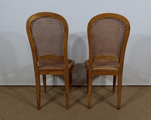 Chairs in Cane & Solid Blonde Cherry, 1920s or 1930s, Set of 2-RVK-1222075