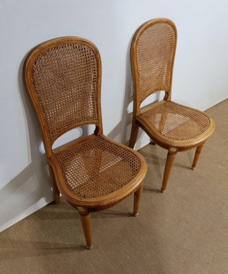 Chairs in Cane & Solid Blonde Cherry, 1920s or 1930s, Set of 2-RVK-1222075