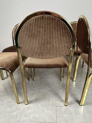 Chairs in Golden Metal and Fabric, Italy, 1970s, Set of 6-YST-1802338