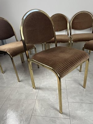 Chairs in Golden Metal and Fabric, Italy, 1970s, Set of 6-YST-1802338