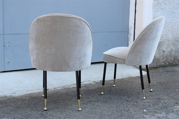 Chairs in Gray Velvet by Gastone Rinaldi for Rima, 1950s, Set of 2-EH-1298636