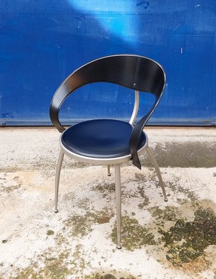 Chairs in Leather and Metal from Calligaris, Italy, 1980s, Set of 4-QZZ-1709074