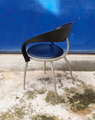 Chairs in Leather and Metal from Calligaris, Italy, 1980s, Set of 4-QZZ-1709074