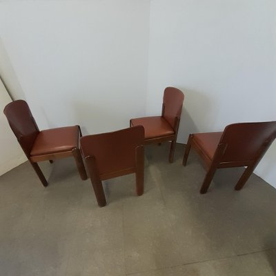 Chairs in Leather by Silvio Coppola for Bernini, 1970s, Set of 4-LMR-1722304