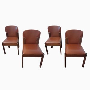 Chairs in Leather by Silvio Coppola for Bernini, 1970s, Set of 4-LMR-1722304