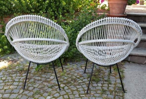 Chairs in Manao Cane and Rattan, Italy, 1950s, Set of 2-WF-673342