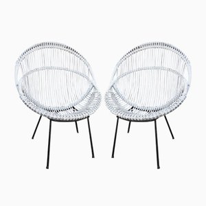 Chairs in Manao Cane and Rattan, Italy, 1950s, Set of 2-WF-673342