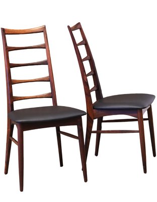 Chairs in Rosewood and Black Leather by Niels Koefoed for Koefoeds Møbelfabrik, 1960s, Set of 6-BPJ-1778603