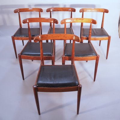 Chairs in Rosewood and Leather, Set of 6-SGX-1054144