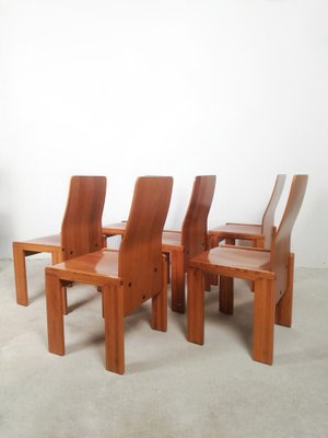 Chairs in the style of Carlo Scarpa, Italy, 1970s, Set of 6-UIW-1447796