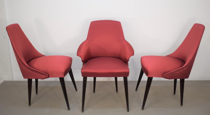 Chairs in the style of Osvaldo Borsani, Italy, 1960s, Set of 3-AOL-1315256