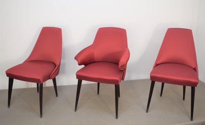 Chairs in the style of Osvaldo Borsani, Italy, 1960s, Set of 3-AOL-1315256