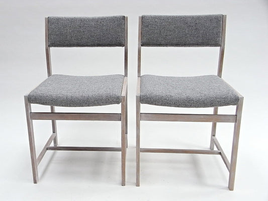 Chairs in Whitened Oakwood & Kvadrat Fabric, Set of 2