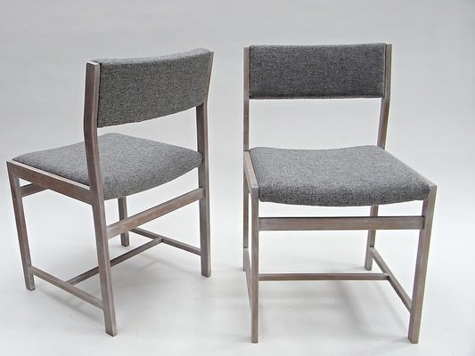 Chairs in Whitened Oakwood & Kvadrat Fabric, Set of 2-EP-1770536