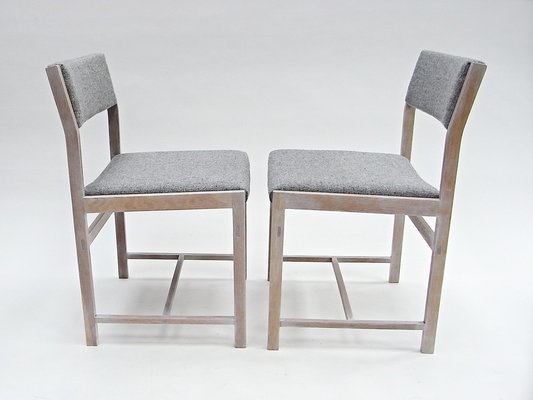 Chairs in Whitened Oakwood & Kvadrat Fabric, Set of 2-EP-1770536