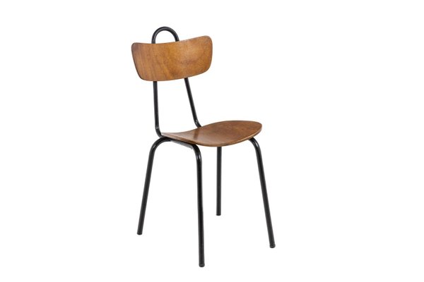 Chairs in Wood and Metal, 1950s, Set of 4-CEJ-1082086