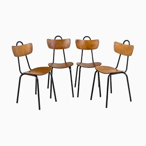 Chairs in Wood and Metal, 1950s, Set of 4-CEJ-1082086