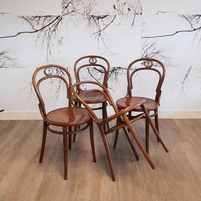 Chairs No. 14 by Ton for Svejk Restaurant, 1990s, Set of 4-SJU-1818583