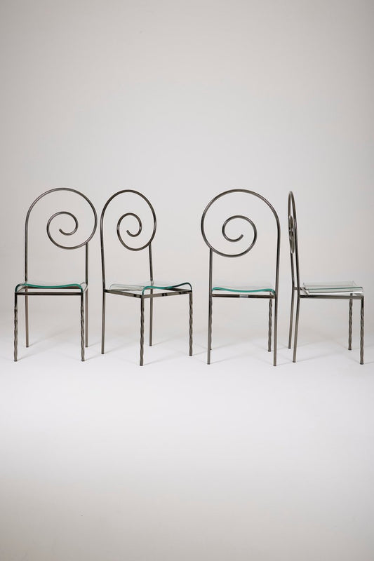 Chairs Suspiral by Luigi Serafini, Set of 4