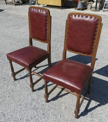 Chairs with Seat and Back in Red Leather, Italy, 1980, Set of 2-RAQ-1300544