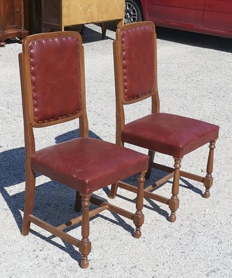 Chairs with Seat and Back in Red Leather, Italy, 1980, Set of 2-RAQ-1300544