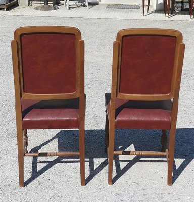 Chairs with Seat and Back in Red Leather, Italy, 1980, Set of 2-RAQ-1300544