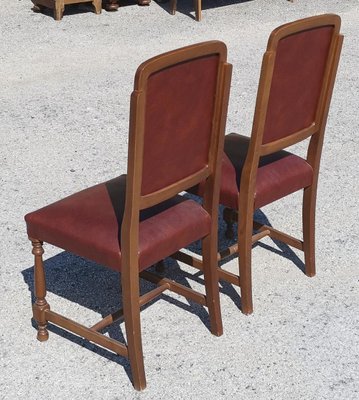 Chairs with Seat and Back in Red Leather, Italy, 1980, Set of 2-RAQ-1300544