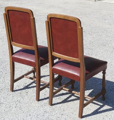 Chairs with Seat and Back in Red Leather, Italy, 1980, Set of 2-RAQ-1300544