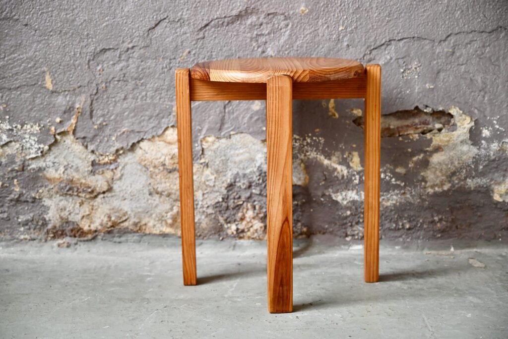 Chalet Pine Stool, 1970s