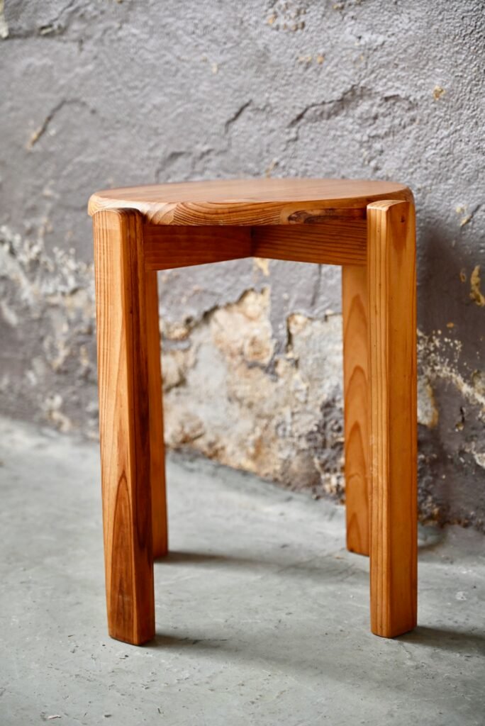 Chalet Pine Stool, 1970s