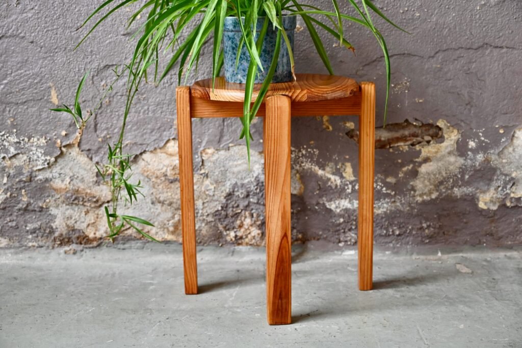 Chalet Pine Stool, 1970s