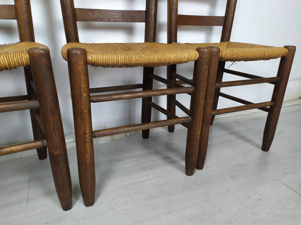 Chalet Style Chairs by Charlotte Perriand, 1960s, Set of 4