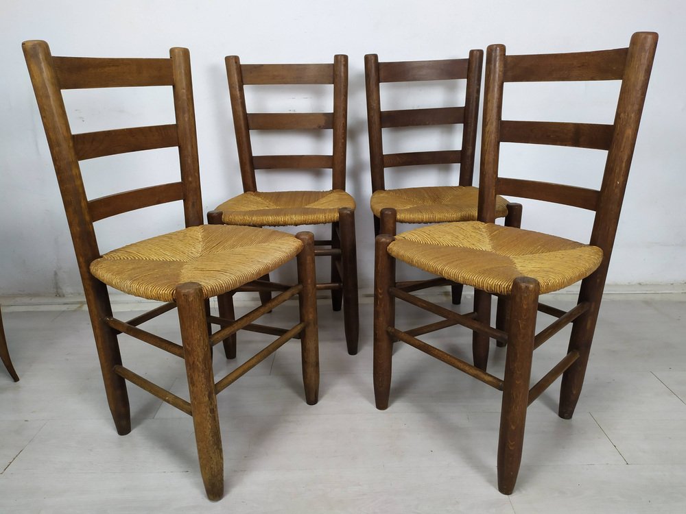 Chalet Style Chairs by Charlotte Perriand, 1960s, Set of 4-EAD-1747177