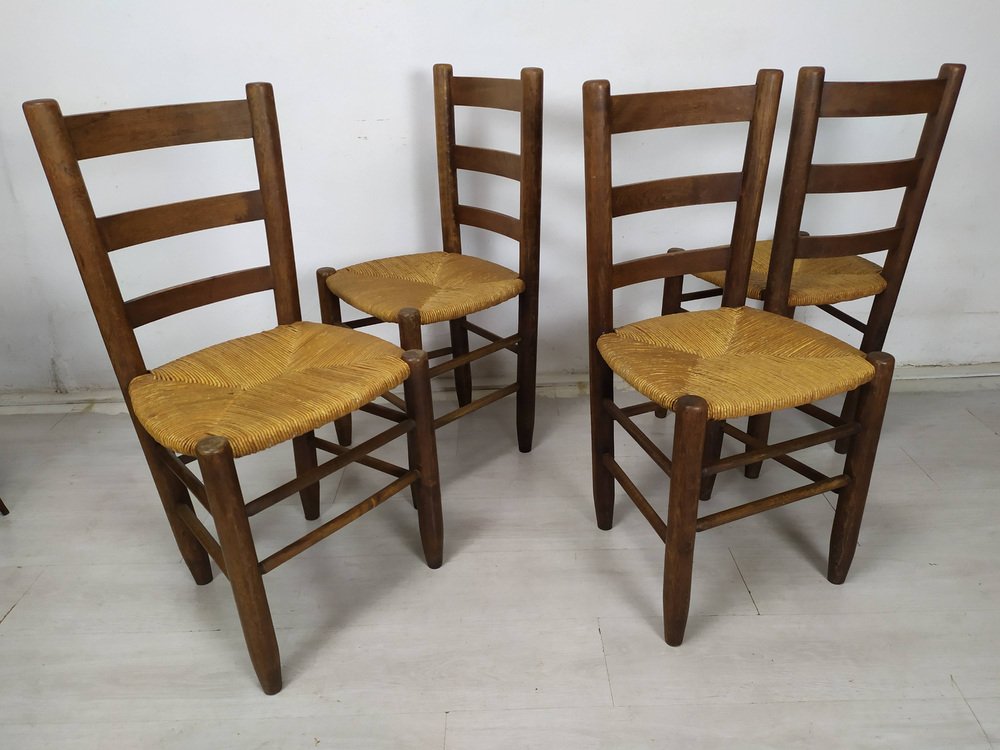 Chalet Style Chairs by Charlotte Perriand, 1960s, Set of 4-EAD-1747177