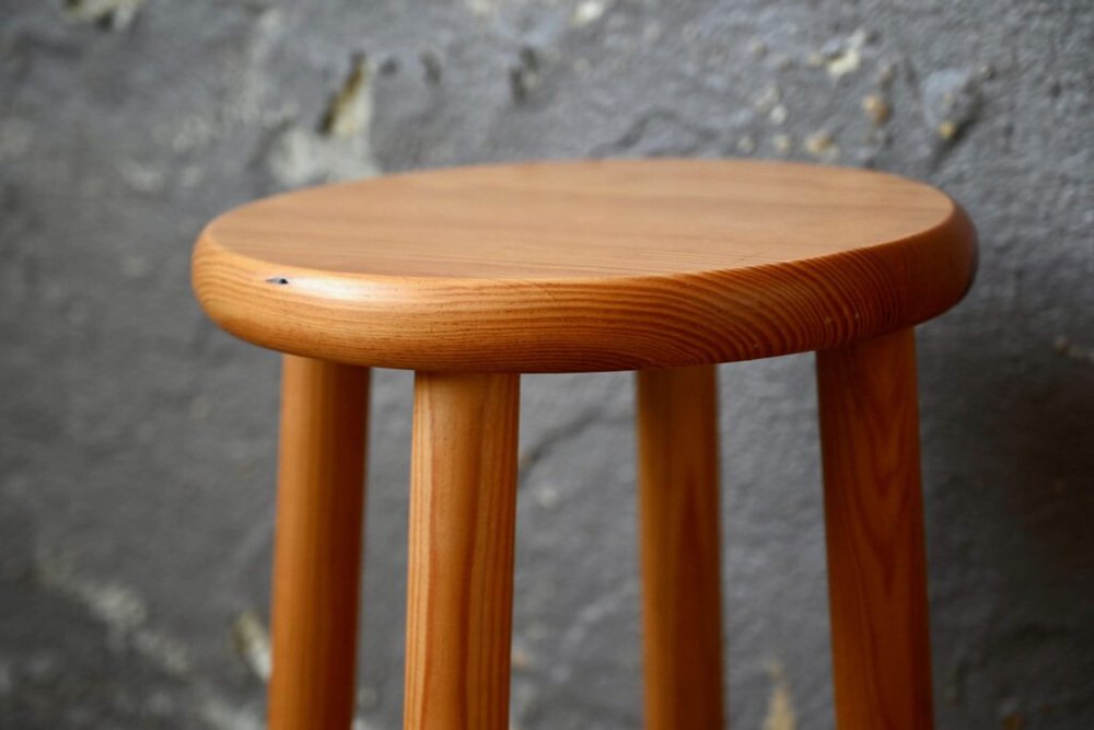 Chalet Style Pine Bar Stools, 1970s, Set of 2