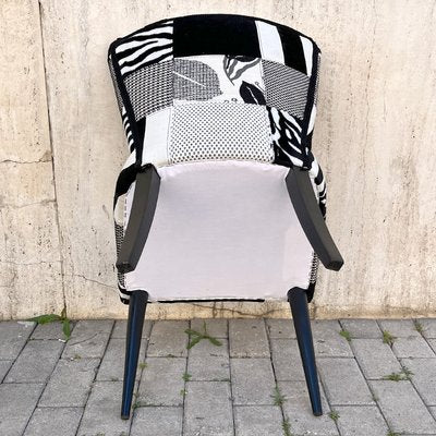 Chamber Armchair with Patchwork Upholstery, Italy, 1950s-BVG-1371705